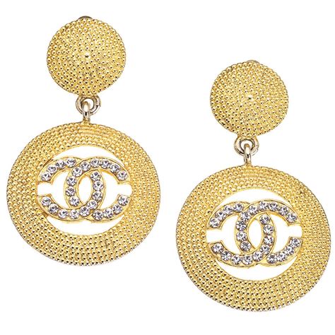 chanel rhinestone drop earrings|Chanel extrait earrings.